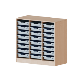 ErgoTray Regal, dreireihig, 2,5 Ordnerhöhen - evo180 Serie Breite 104,5 cm, Gesamthöhe 100 cm, mit Sockel, 24 flache ErgoTray Boxen ErgoTray Regal, dreireihig, 2,5 Ordnerhöhen - evo180 Serie Breite 104,5 cm, Gesamthöhe 100 cm, mit Sockel, 24 flache ErgoTray Boxen-image