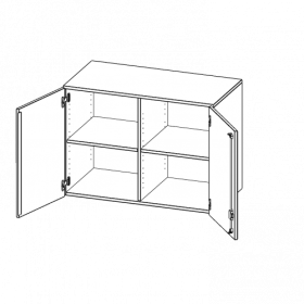 Aufsatzschrank, 2 Ordnerhöhen - Serie evo180 B/H/T: 100x72x60 cm, 2 Türen, abschließbar, mit Mittelwand-image