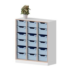 qickly® Regal, 3 Ordnerhöhen, 18 große Ergo Tray Boxen B/H/T: 104,2x110,5x42,6 cm-image