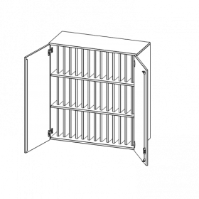 Aufsatzschrank für Klassenbücher, 3 Ordnerhöhen - Serie evo180 B/H/T: 100x108x40 cm, 3 Reihen für je 14 Klassenbücher-image