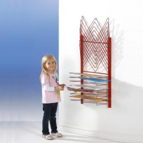 Trockengestell klappbar zur Wandmontage B/H/T: 43x85x26 cm in Rot-image
