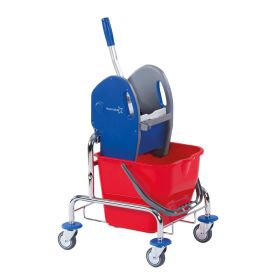 IMG102900_31877 Eineimer-Reinigungswagen Chrom m. Presse, 15 Ltr-image