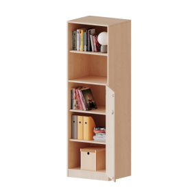 Schrank, 5 Ordnerhöhen, Tür unten (3 OH), oben 2 offene Fächer - Serie evo180 Breite 60 cm, Gesamthöhe 190 cm, 1 Tür, abschließbar, mit Sockel (81 mm)-image