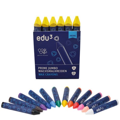 edu3 PRIME Jumbo Wachsmalkreide, 6 Stifte einer Farbe-image