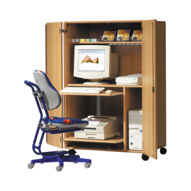 EDV-Schrank 1000, fahrbar B/H/T: 96x150x67 cm, Multi-Media-Center-image