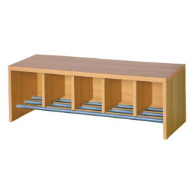 Garderobenbank mit integriertem Schuhrost 5 Plätze, B/H/T: 100x26x32 cm, besteht aus feuerhemmendem Material-image