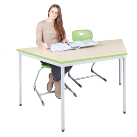 Chromtrapeztisch, mit Quadratrohrfuß 40x40mm H: 76 cm Chromtrapeztisch, mit Quadratrohrfuß 40x40mm H: 76 cm-image