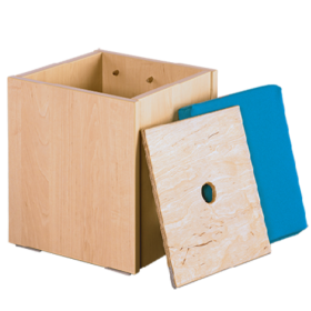 Puppenhocker mit Deckel und Polster B/H/T: 32x34x32 cm-image