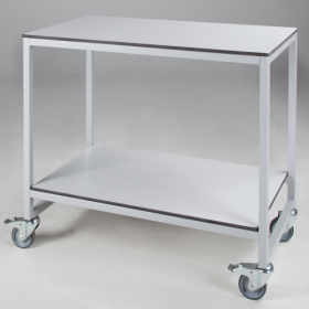 Vorbereitungswagen mit 2 Ablagen aus Vollkernplatte B/H/T: 100x90x60 cm, Plattendekor und Gestellfarbe nach Wahl-image