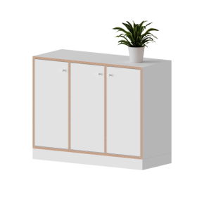 qickly® Schrank, 2 Ordnerhöhen, 3 Türen mit Schloss B/H/T: 104,2x74,3x42,6 cm-image