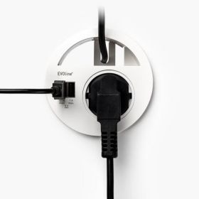 Einbaumodul Schuko / USB für Tischplatteneinbau Tischplatten Einbaumodul mit USB, Schukostecker und Kabeldurchlass-image