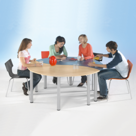 "SoooRounD" Basic II Halbrundwellentisch, höhenverstellbar B/H/T: 160x58-72x80 cm-image