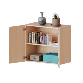 Aufsatzschrank, 2 Ordnerhöhen - Serie evo180 B/H/T: 100x72x50 cm, 2 Türen, abschließbar-image