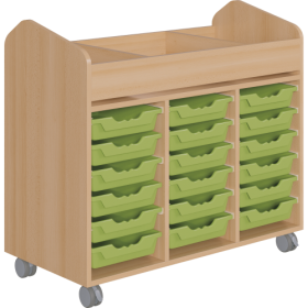 Bastelwagen "Kreativbasti 7", Kreativwagen Fahrbar B/H/T: 105x94,3x50 cm mit 5 Fächern und 18 Ergo Tray Boxen C1-image