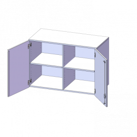 Aufsatzschrank für ErgoTray Serie, 2 Ordnerhöhe - Serie evo180 B/H/T: 138,7x72x40 cm, zwei Türen, mit Mittelwand-image