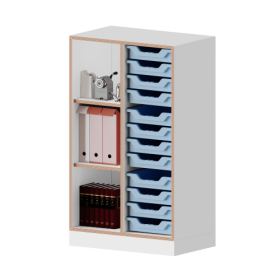 qickly® Regal, 3 Ordnerhöhen, 12 kleine Ergo Tray Boxen B/H/T: 70,1x110,5x42,6 cm-image