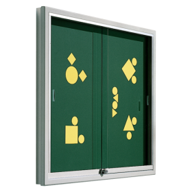 Informationsvitrine V9 aus Premium Stahlemaille mit grüner Rückwand B/H/T: wählbar, 93x8 cm Informationsvitrine V9 aus Premium Stahlemaille mit grüner Rückwand B/H/T: wählbar, 93x8 cm-image