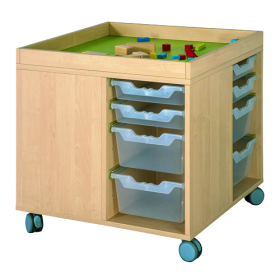 Bau- und Spielinsel mit Linoleumfläche und Aufkantung B/T: 75x75 cm, Bau- und Spielinsel für Kinder Bau- und Spielinsel mit Linoleumfläche und Aufkantung B/T: 75x75 cm, Bau- und Spielinsel für Kinder-image