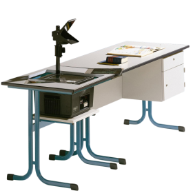 Lehrertisch, Schichtstoff, Unterbau mit Schub und Fach, mit Schloß B/H: 130x65 cm-image