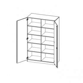 Schrank, 5 Ordnerhöhen - Serie evo180 B/H/T: 120x190x40 cm, 2 Türen, abschließbar, mit Mittelwand, mit Sockel (81 mm)-image