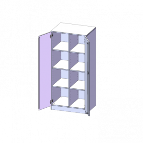 ErgoTray Schrank, zweireihig, 4 Ordnerhöhen - evo180 Serie B/H/T: 70,3x154x50 cm, zweitürig, mit Sockel (81 mm), ohne Boxen-image