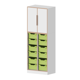 qickly® Schrank. 5 Ordnerhöhen, 2 Türen und 12 große Ergo Tray Boxen B/H/T: 70,1x176x42,6 cm qickly® Schrank. 5 Ordnerhöhen, 2 Türen und 12 große Ergo Tray Boxen B/H/T: 70,1x176x42,6 cm-image