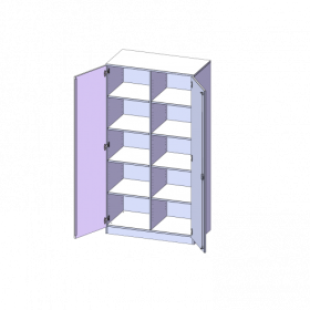 Schrank, 5 Ordnerhöhen - Serie evo180 B/H/T: 100x190x50 cm, 2 Türen, abschließbar, mit Mittelwand, mit Sockel (81 mm)-image