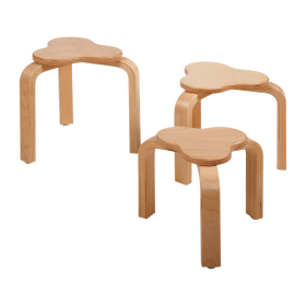 Hocker Kleeblatt mit 3 Standbeinen Sitzteller 25 - 30 cm Ø, in 5 Sitzhöhen lieferbar, Füße mit Kunststoffgleitern-image