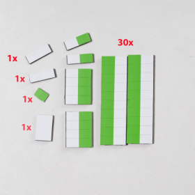Satz Magnete - Kippmagnete für Lehrpersonen 10x30 Maße Magnet B/H/T: 10x30x3 mm, Satz bestehend aus 34 Magneten-image