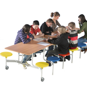 Spaceflex 2.0 Klapptisch mit integrierten Stühlen und melaminharzbeschichteter Spanplatte, rechteckig Maße wählbar, 12 oder 16 Sitzer Spaceflex 2.0 Klapptisch mit integrierten Stühlen und melaminharzbeschichteter Spanplatte, rechteckig Maße wählbar, 12 oder 16 Sitzer-image
