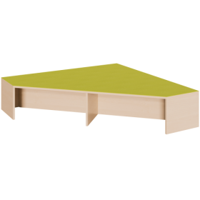 Eckpodest mit Linoleum-Deckplatte B/T: 150x150 cm, Höhe wählbar, in langer Schräge 2 offene Nischen für Rollkästen Eckpodest mit Linoleum-Deckplatte B/T: 150x150 cm, Höhe wählbar, in langer Schräge 2 offene Nischen für Rollkästen-image