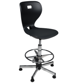 Ergostar Counter Drehstuhl Schulstuhl 2.0 mit Chromfußring Sitzschalenfarbe wählbar, Höhenverstellbar-image