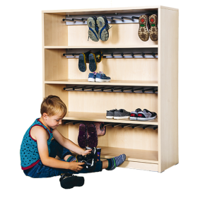 Stiefelregal B/T: 100x40 cm, mit Aufsteckrechen für 10 Schuhe pro Fach-image