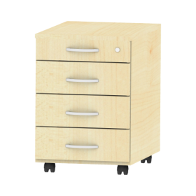 Rollcontainer fahrbar mit Zentralverriegelung Unterstell-Container mit Schubladen auf Rollschubführung mit Wechselsperre-image