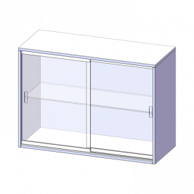 Aufsatz mit Glasschiebetüren, 2 Ordnerhöhen - Serie evo180 B/H/T: 100x72x40 cm, 2 Schiebetüren, abschließbar-image