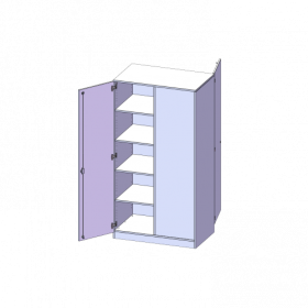Raumteiler Schrank, 5 Ordnerhöhen - Serie evo180 B/H/T: 100x190x60 cm, 2 Türen, wechselseitig angeordnet, abschließbar, mit Sockel (81 mm)-image