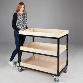 Vorbereitungswagen mit 3 Ablageböden, fahrbar B/H/T: 100x96x60 cm, mit Aufkantung-image