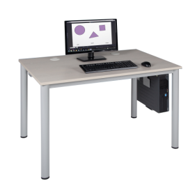 EDV-Tisch, Rundrohrgestell mit Kabelkanal H/T: 72x80 cm, Breite wählbar-image