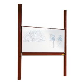 Whiteboard Pylonentafel mit einer Tafelfläche aus Stahl, Serie PY1 ST, weiß Pylonenschiebetafel-image