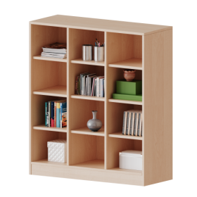 Taschenregal, 3 Ordnerhöhen - Serie evo180 Breite 104,5 cm, Gesamthöhe 118 cm, 12 halbhohe Fächer-image