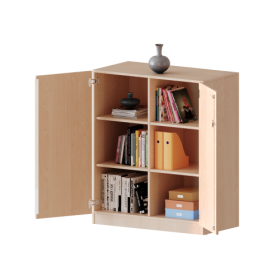 Schrank, 3 Ordnerhöhen - Serie evo180 Gesamthöhe 118 cm, 2 Türen, abschließbar, mit Mittelwand, mit Sockel (81 mm)-image