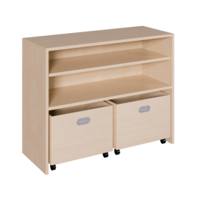 Korpus-Regal mit 2 Rollkästen B/H/T: 102x80x40 cm, 2 Regalfächer-image