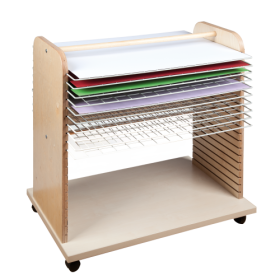 Bildertrockenwagen mit Drahtgitterböden Bildertrockenwagen für bis zu 20 Trocknungsgitter-image