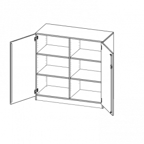 Schrank, 3 Ordnerhöhen - Serie evo180 B/H/T: 120x118x60 cm, 2 Türen, abschließbar, mit Mittelwand, mit Sockel (81 mm)-image