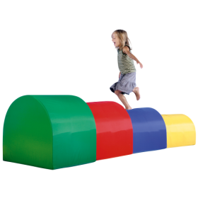 Halbkreisförmige Blöcke mit Nylonhüllen vierteiliges Set, verschiedene Größen im Set, farbig-image