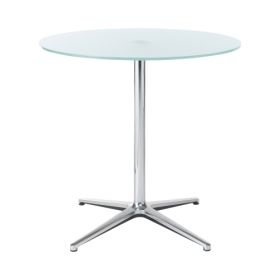Rundtisch mit 4-armigem Fußkreuz und Milchglasplatte H=60cm D=75cm-image