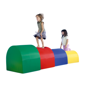 Halbkreisförmige Blöcke mit Nylonhüllen vierteiliges Set, verschiedene Größen im Set, farbig-image