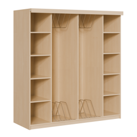 Liegepolsterregal für 160 cm lange Polster, mit Fächern H/T: 190x72 cm, wählbare Anzahl von Matratzen, seitliche Bettwäschefächer, Korpusbauweise Liegepolsterregal für 160 cm lange Polster, mit Fächern H/T: 190x72 cm, wählbare Anzahl von Matratzen, seitliche Bettwäschefächer, Korpusbauweise-image