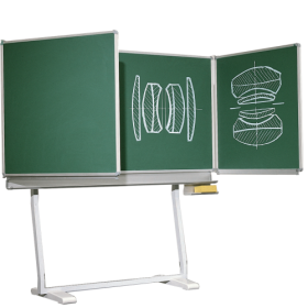 Freistehende Klapptafel Schultafel aus Premium Stahlemaille, Serie KL-EG Freistehende Klapptafel aus Premium Stahlemaille, feststehend oder fahrbar-image