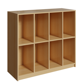 Schultaschenregal mit 8 Fächern B/H/T: 122x109x45 cm, 4reihig mit 2 Fächern übereinander Schultaschenregal mit 8 Fächern B/H/T: 122x109x45 cm, 4reihig mit 2 Fächern übereinander-image